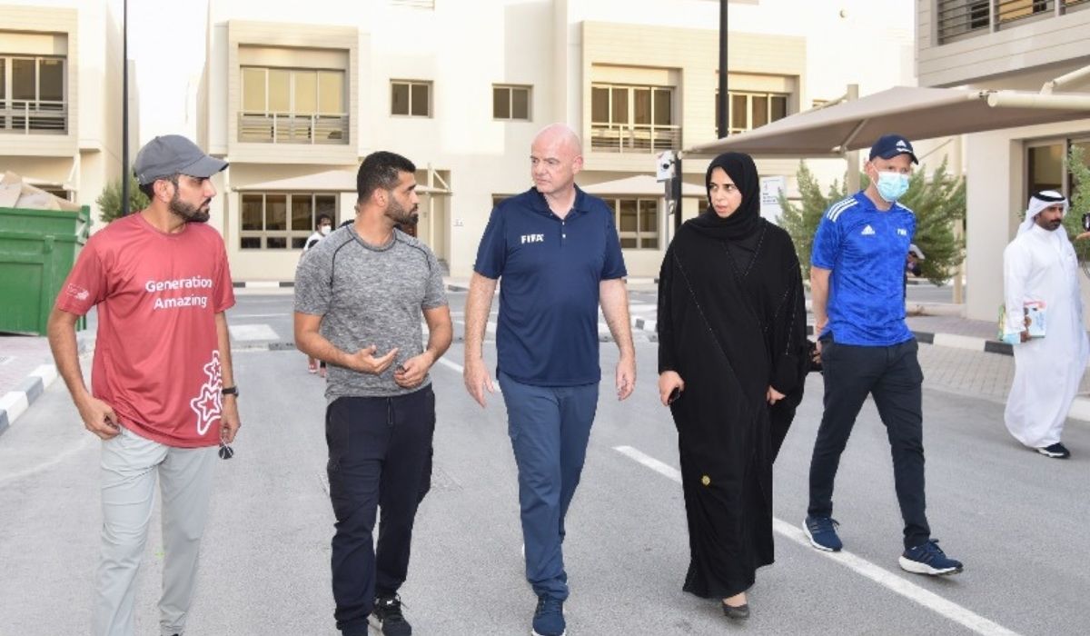 FIFA President visits Qatar 2022 facility hosting Afghan refugees